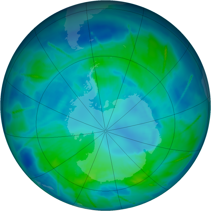 Antarctic ozone map for 10 April 2011